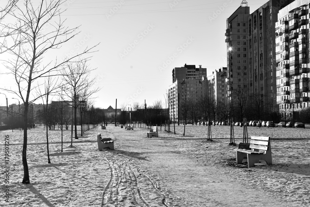 Park in microdistrict Ribatskoe. Park in microdistrict Ribatskoe.