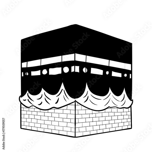 Hand drawing Kaaba of Mecca -Vector illustration