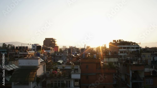 Wallpaper Mural Sunrise in the capital of Nepal, the city of Kathmandu. Time lapse Torontodigital.ca