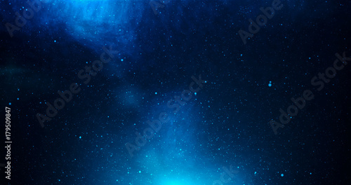 View of universe with stars and amazing colorful and deep blue dark photo