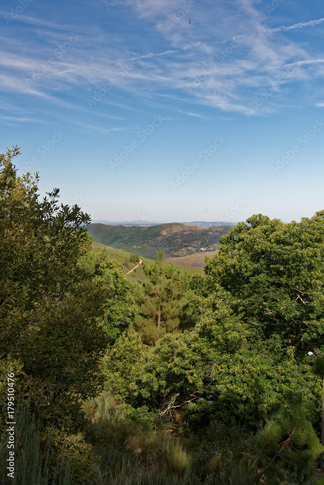 Landscape of Serra da Estrela (Star Mountain Range) that is the highest mountain range in Continental Portugal.