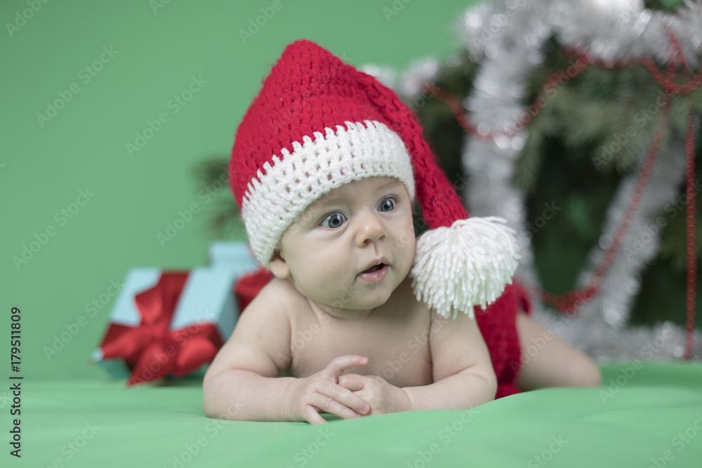 Christmas, Happy baby crawling Christmas, Happy baby crawling