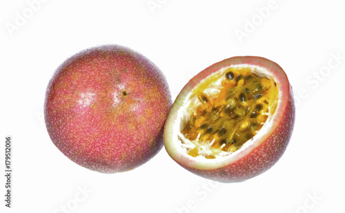 passionfruits isolated on white background