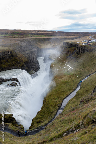Gullfoss waterfall from the above