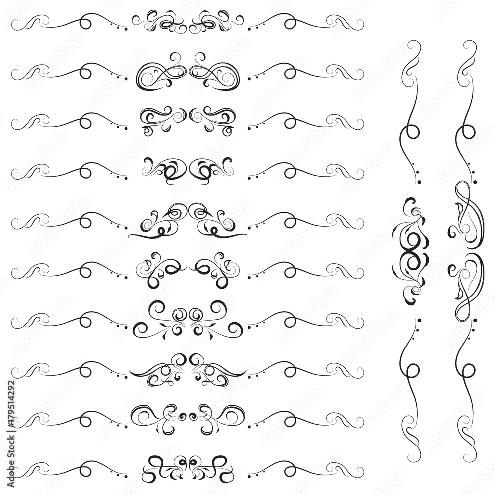 vector illustration set of border calligraphic and dividers decorative vector illustration set of border calligraphic and dividers decorative