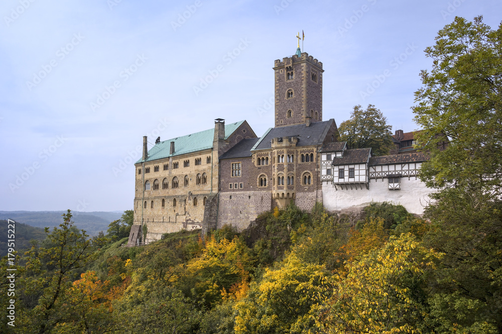 View to the famous Wartburg Castle. Thuringia View to the famous Wartburg Castle. Thuringia