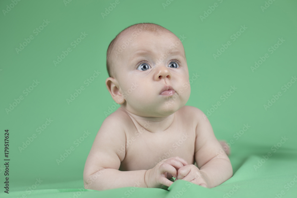 Cute happy baby girl crawling Cute happy baby girl crawling