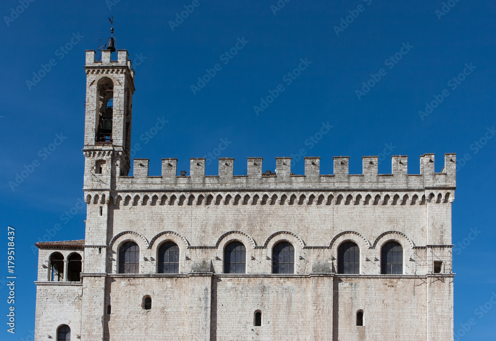 View of Palazzo dei Consoli (Palace of Consuls) in Gubbio, Umbria, Italy