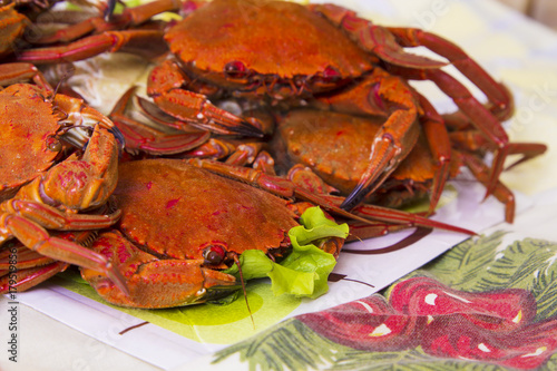 seafood, crab dish with lemon