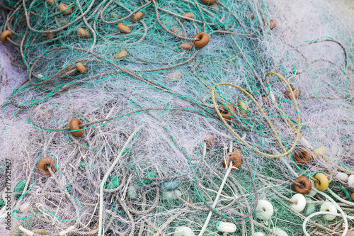 detail of the fishing nets of a fishing vessel
