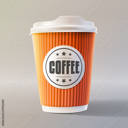Orange Coffee Ripple Cup. Layered Vector Illustration EPS 10 photo