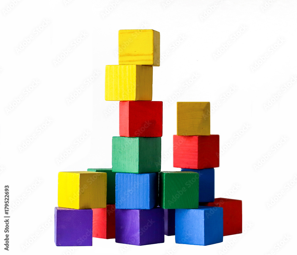Fototapeta premium colored wooden cubes