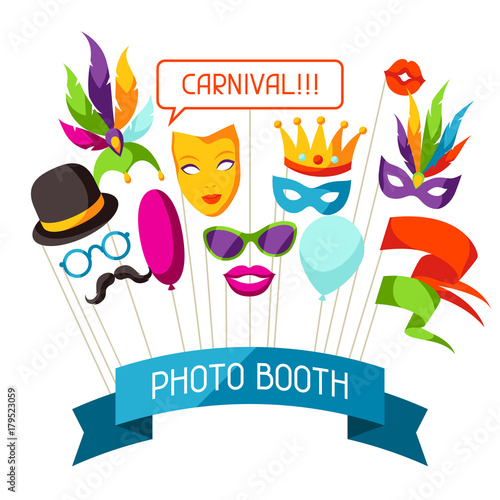 Carnival photo booth props. Accessories for festival and party