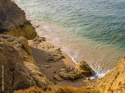 Sandstone coastline with sandy beaches at Gale