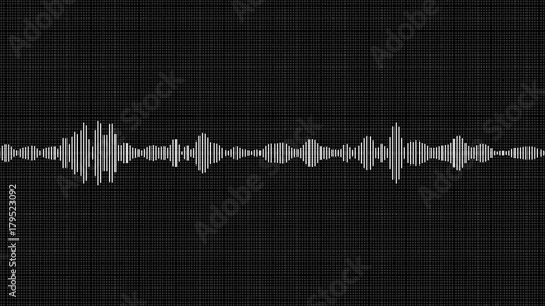 Audio signal animation, different white equalizer, the sound wave as a background motion 4K