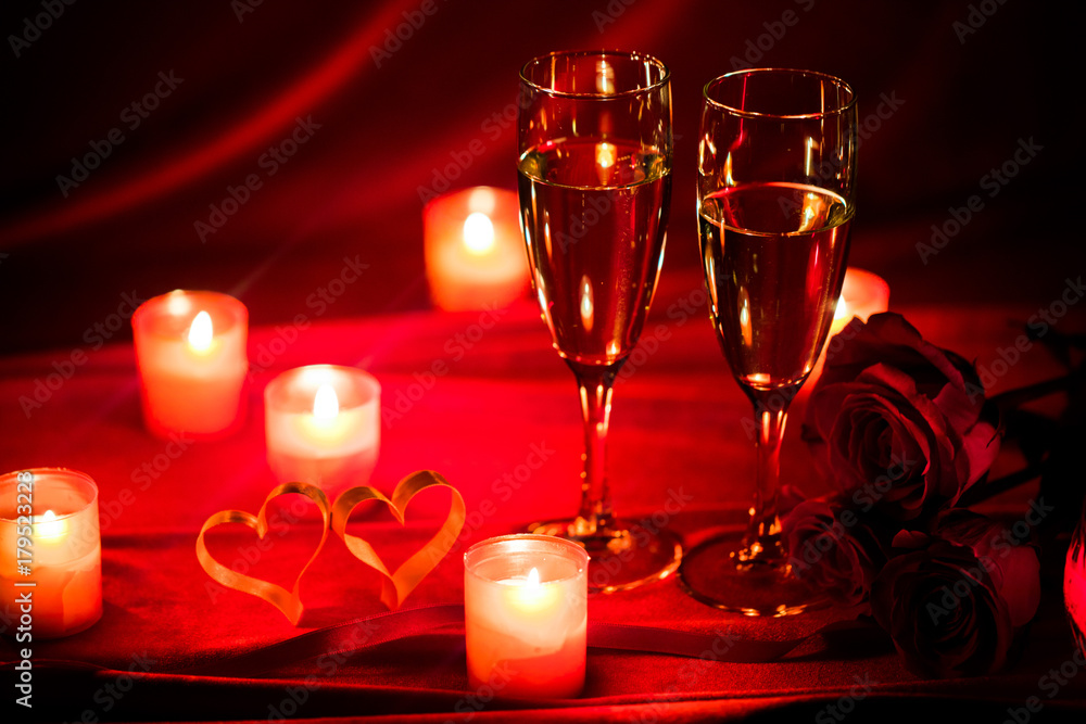 Champagne and candles Champagne and candles