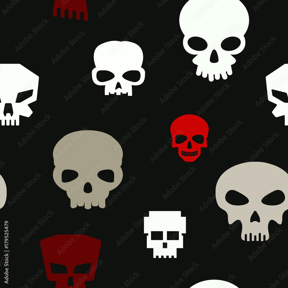 Seamless pattern with skulls for your design Seamless pattern with skulls for your design