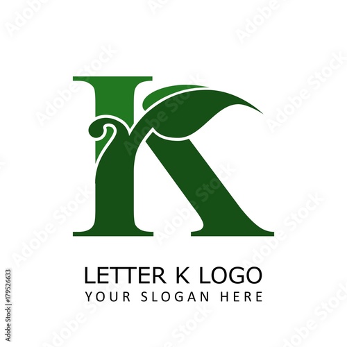 letter k herbal logo