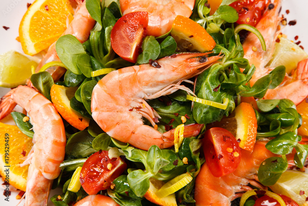 Shrimps with salad Shrimps with salad