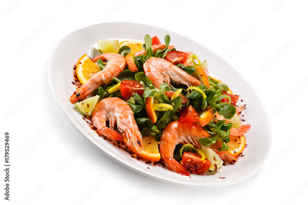Shrimps with salad Shrimps with salad