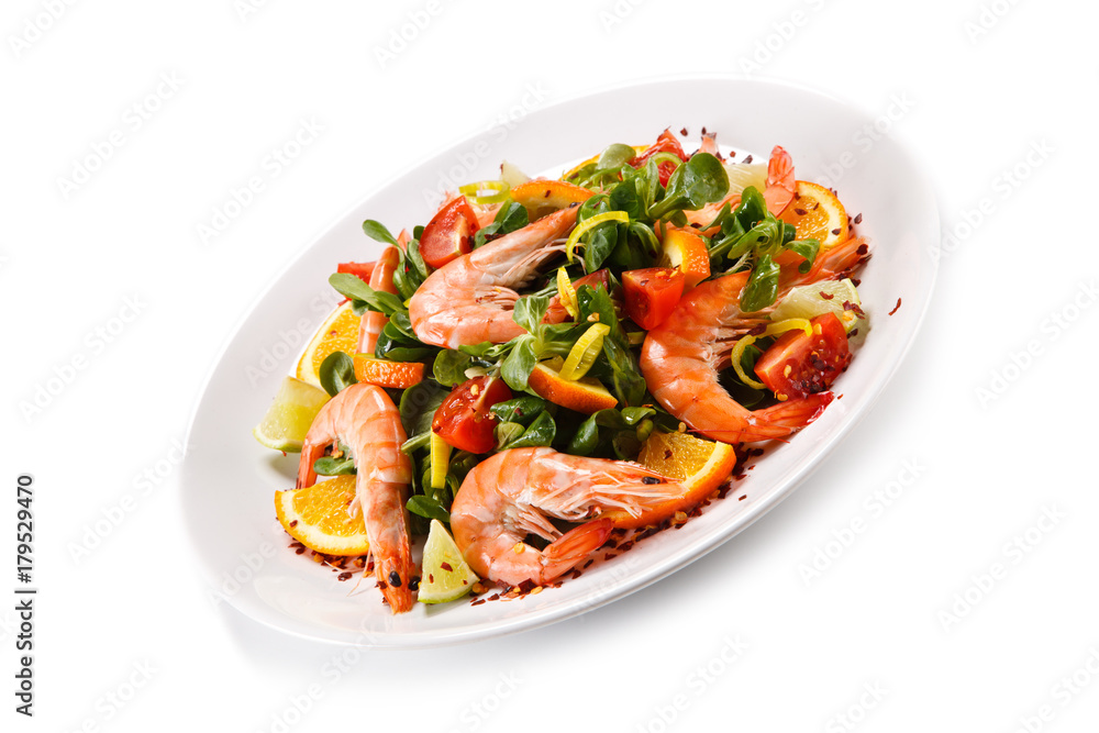 Shrimps with salad Shrimps with salad