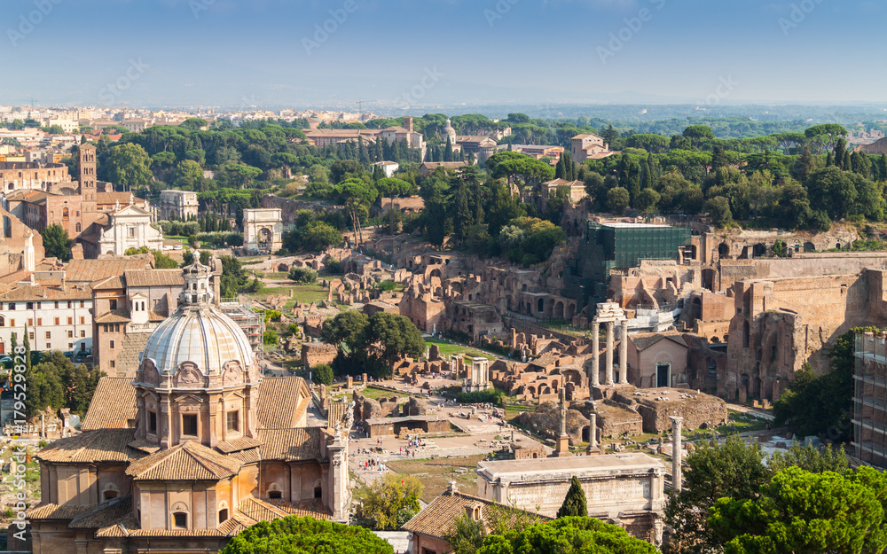 The ruin city in Rome, Italy, European tour and attraction