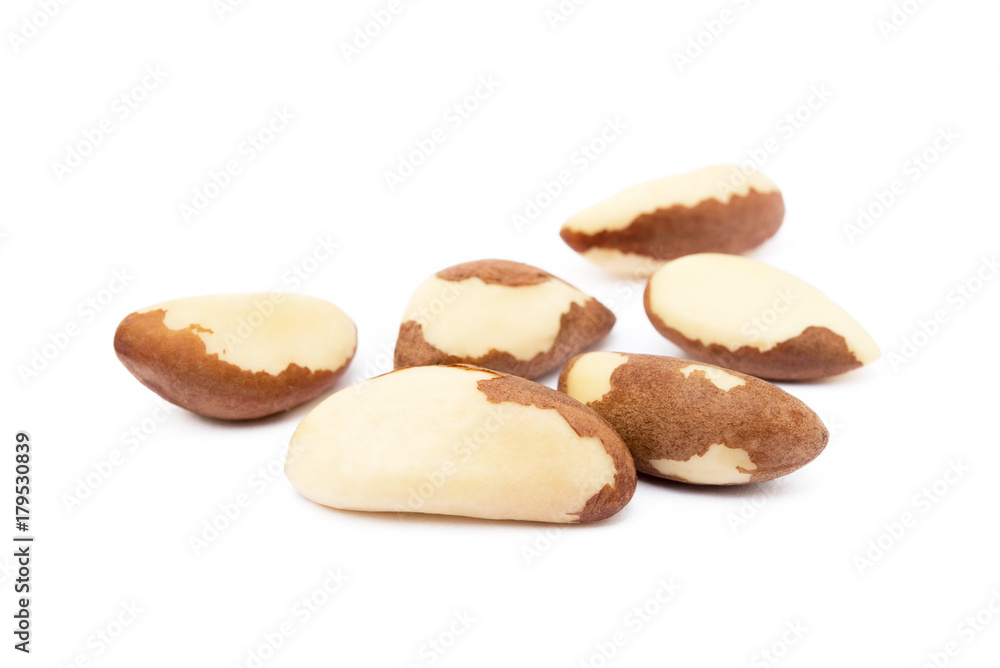 Para nuts isolated on a white background Para nuts isolated on a white background