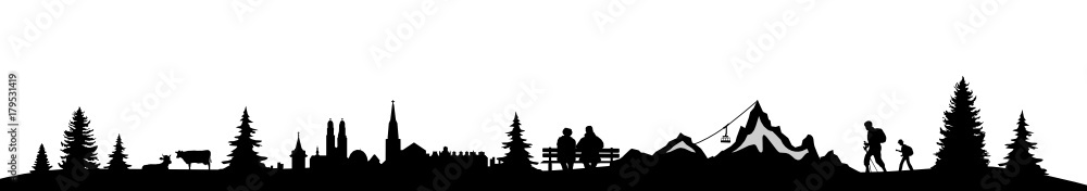 Fototapeta premium Skyline aktywny w przyrodzie