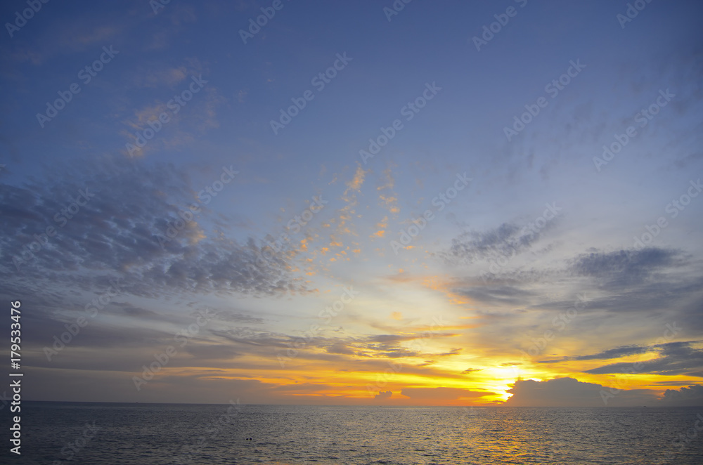 Beautiful sunset scenery at Mabul Island, Semporna.