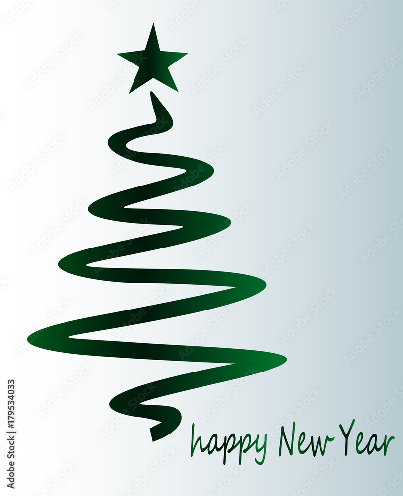 Green Christmas tree - beautiful festive greeting card Green Christmas tree - beautiful festive greeting card