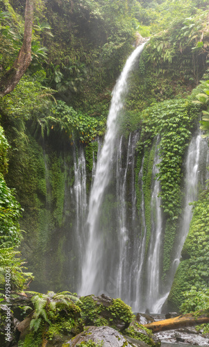 Tiu Kelep Waterfall in the near of the Volcano Rinjani  Lombok  Indonesia