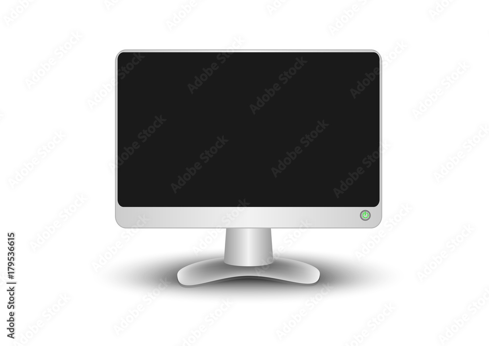 White monitor computer. Business office hardware. Vector EPS10 White monitor computer. Business office hardware. Vector EPS10