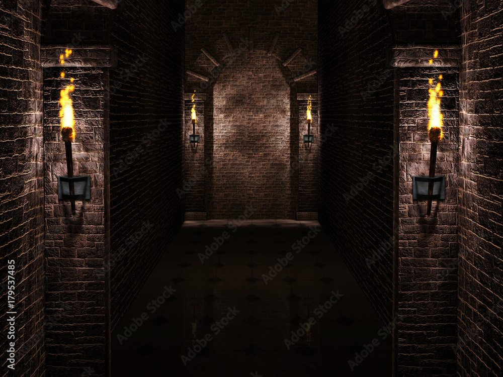 Arches with torches backgroun