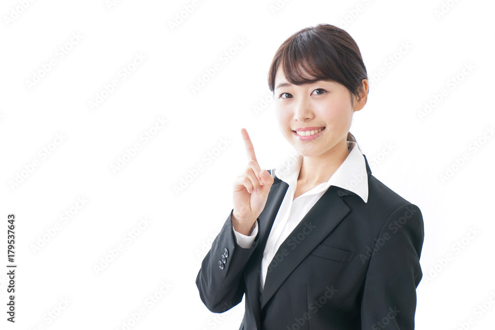 business woman pointing to something business woman pointing to something