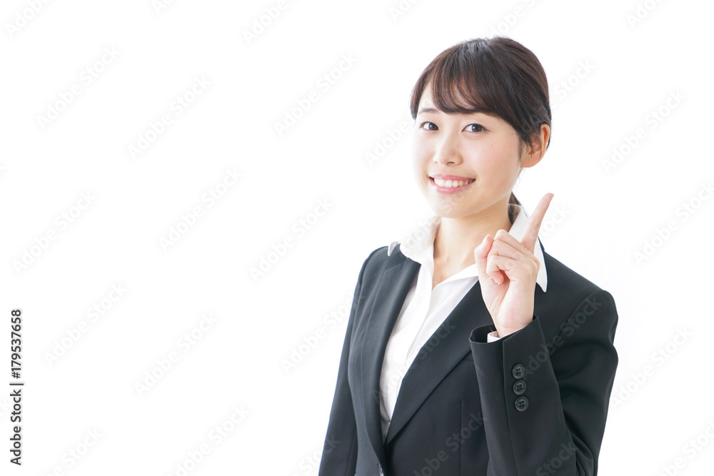 business woman pointing to something business woman pointing to something