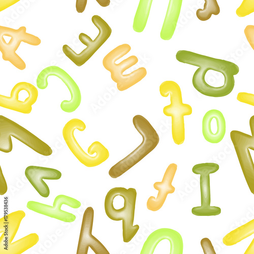 Tapety Kolorowe litery z plasteliny dla dzieci. Ilustracja wektorowa tapety lub tekstylne.