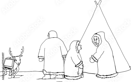 To the Eskimos came email. Coloring antistress. Hand drawn patterns for coloring.