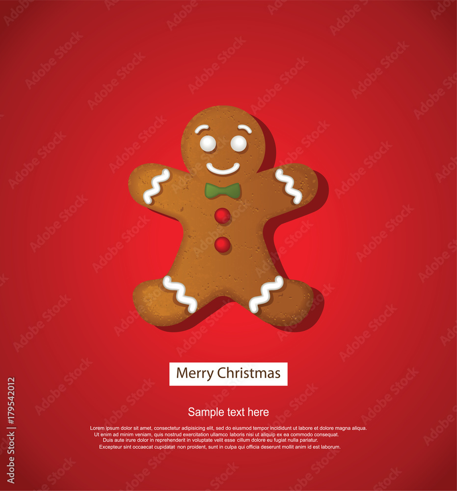 Christmas Background With Gingerbread Cookies Decoration