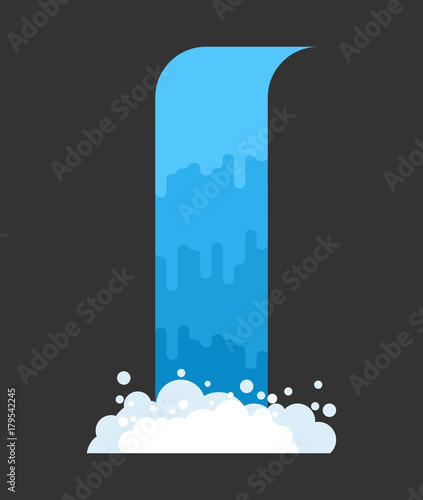 Waterfall isolated. Natural Pure Water. Rivers and Water falls. Vector illustration photo