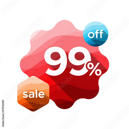 99% discount logo abstract colorful