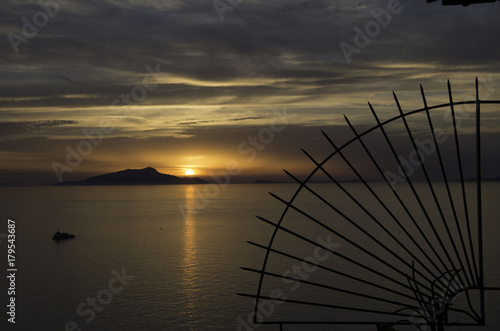 sunset over ischia