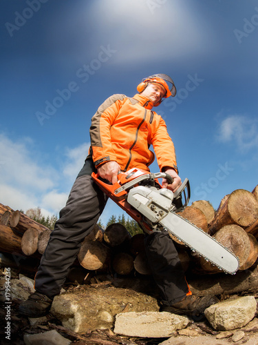 Man with chainsaw