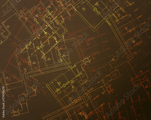 Boiler in graph paper. Steamshop technical project.