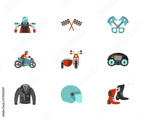 Motorcycling Icon Set photo