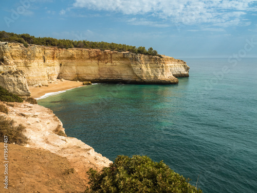 Cliffs and sand beaches near Benagil