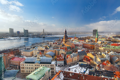 panorama of the old town of Riga