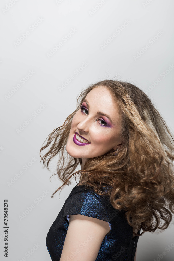 Beautiful model girl with shiny brown straight long hair . Care and hair products . Beautiful model girl with shiny brown straight long hair . Care and hair products .