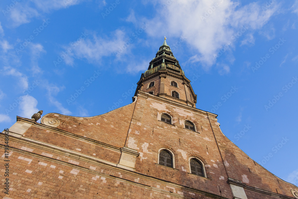 St. Peter's Church in the old Riga Latvia