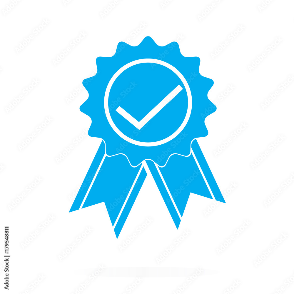 approved or certified medal icon on white background. blue approved or certified medal sign. flat style. approved or certified medal icon on white background. blue approved or certified medal sign. flat style.