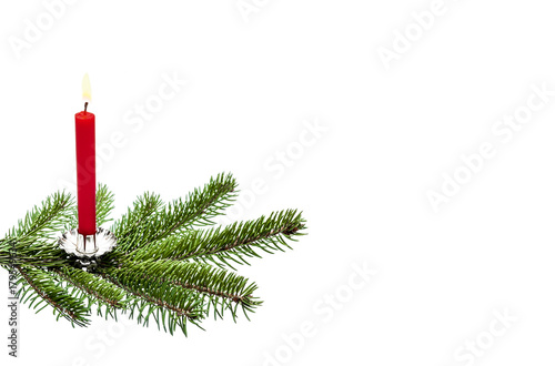 Kerze am Weihnachtsbaum